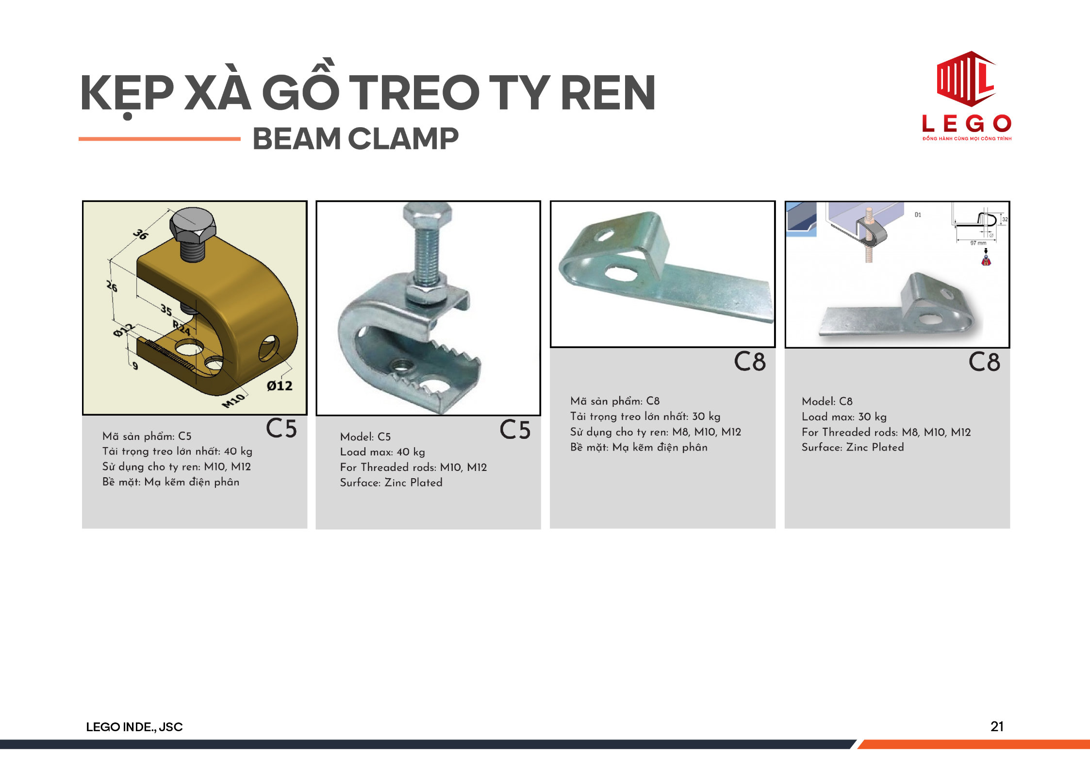 Kẹp xà gồ treo ty ren 2